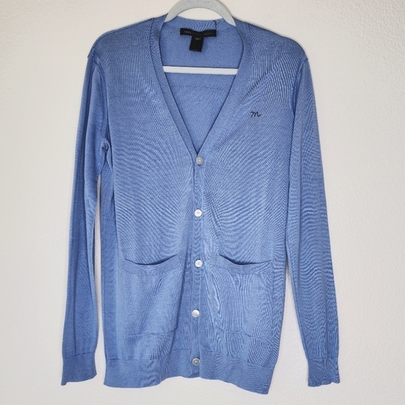 Mark Jacobs Blue Conch Cardigan M - Picture 1 of 5